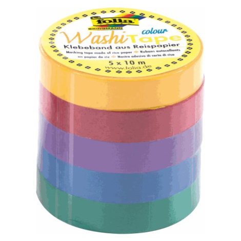 Folia Sada dekoračních lepicích washi pásek - základní barvy Bringmann - Folia Paper