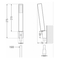 MEXEN/S Libra R77 vanová baterie s příslušenstvím, černá 74513R77-70