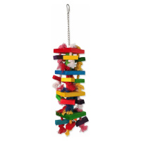 Hračka Bird Jewel závěsná s provazy a dvířky barevná 54cm
