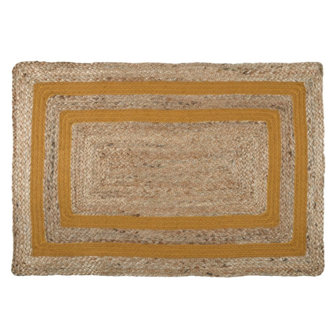 Jutový koberec - rohožka BERRY naturel/mustard/hořčicová 60x90 cm France SM France
