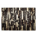 Hnědozlatý patchwork koberec z hovězí kůže 160x230 cm ARTVIN, 57755