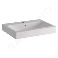 Geberit 124560600 - Umyvadlo 600x485 mm, otvor pro baterii, s přepadem, s KeraTect, bílá