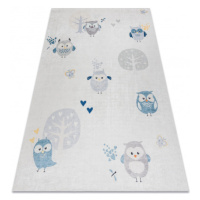 Dětský kusový koberec Bambino 1161 Owls grey 80x150 cm