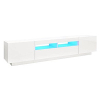SHUMEE s LED osvětlením bílý s vysokým leskem 200 × 35 × 40 cm