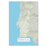 Mapa Portugal color, (26.7 x 40 cm)