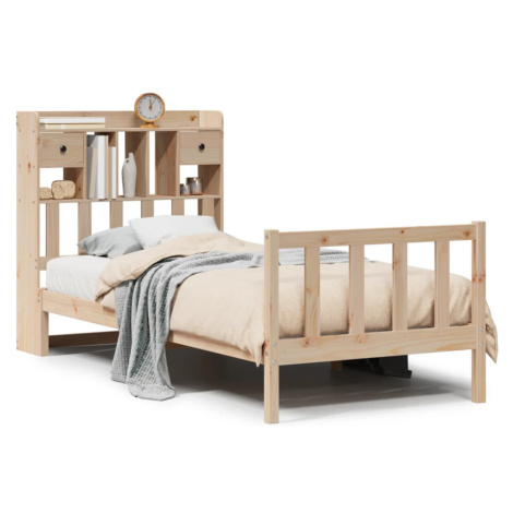 vidaXL Postel s knihovnou bez matrace 90 x 190 cm masivní borovice