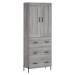 vidaXL Skříň highboard šedá sonoma 69,5 x 34 x 180 cm kompozitní dřevo