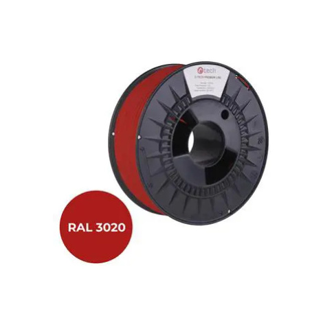 Tisková struna (filament) C-TECH PREMIUM LINE, PETG, dopravní červená, RAL3020, 1,75mm, 1kg