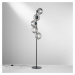 Eco-Light Stojací lampa Ripple, černá/kouřově šedá, 5 světel, sklo