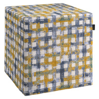 Dekoria Sedák Cube - kostka pevná 40x40x40, modrožlutá, 40 x 40 x 40 cm, Cosy Home, 145-16