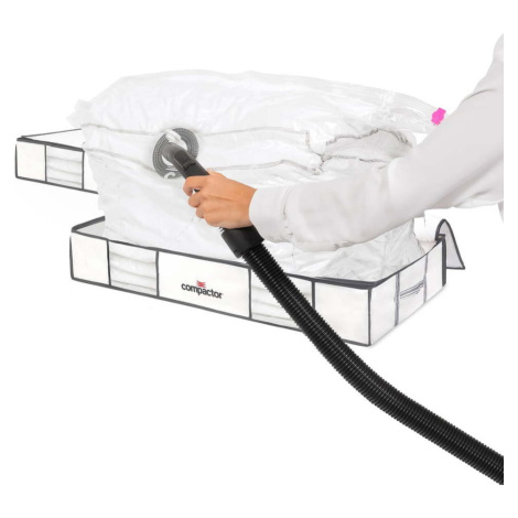 Sada 2 bílých úložných boxů pod postel s vakuovým obalem Compactor XLarge Underbed Life, 105 x 1