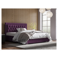 Eka Čalouněná postel Mona - Kronos 140x200 cm Barva látky: Fialová (03), Úložný prostor: S dřevě
