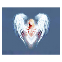 Obrazy na stěnu - Anděl lásky ve tvaru srdce Rozměr: 40x50 cm, Rámování: vypnuté plátno na rám