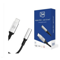 3mk Adaptér USB-C/Jack 3,5mm (samice) 0,15m černý