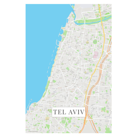 Mapa Tel Aviv color, 26.7x40 cm