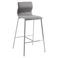 Barová židle EVORA, s čalouněním, pochromovaný podstavec, tmavě šedá