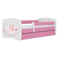 Dětská postel Babydreams+SZ+M růžová 80x160 Kůň