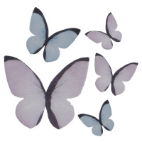 Motýlci z jedloho papíru 3-6cm 79ks - Dekora