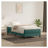 vidaXL Box spring postel s matrací tmavě zelená 80x210 cm samet