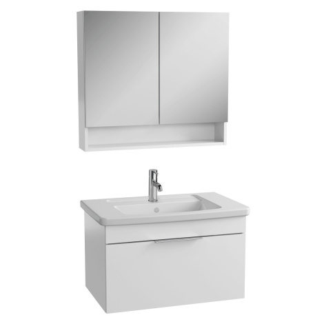 Koupelnová skříňka s umyvadlem a zrcadlem VitrA Mia 80x49x45 cm bílá lesk