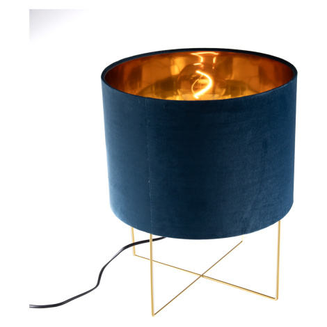Moderní stolní lampa modrá se zlatou - Rosalina FISCHER & HONSEL