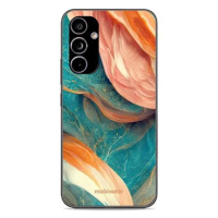 Mobiwear Glossy lesklý pro Samsung Galaxy A54 5G - G025G - Azurový a oranžový mramor