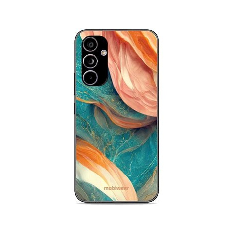 Mobiwear Glossy lesklý pro Samsung Galaxy A54 5G - G025G - Azurový a oranžový mramor