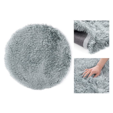 AmeliaHome Kulatý koberec Floro šedý