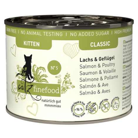 catz finefood Kitten No. 5 losos a drůbeží 6× 200 g