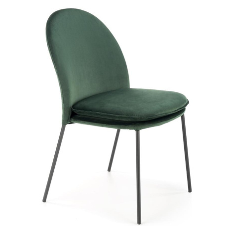 Židle K443 látka velvet/kov tmavě zelená BAUMAX