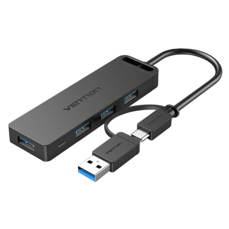 USB Hub Vention USB 3.0 4-Port Hub with USB-C and USB 3.0 2-in-1 Interface and Power Adapter CHT