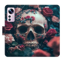 iSaprio flip pouzdro Skull in Roses 02 pro Xiaomi 12 / 12X