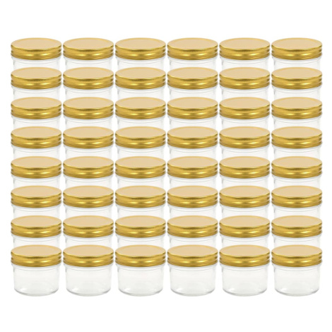 vidaXL Zavařovací sklenice se zlatými víčky 48 ks 110 ml