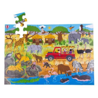 Bigjigs Toys Podlahové puzzle Africké dobrodružné 48dílků