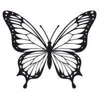 Vsepropejska Motýl dekorace na zeď 4 Rozměr (cm): 38 x 31, Dekor: Černá