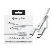 Mophie Usb-c, microUSB, lightning-USB A kabel 1m