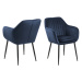 Dkton Designové židle Nashira tmavě modrá kovová