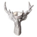 Mondex Figurka jelen se svícnem SANTA LILA stříbrná