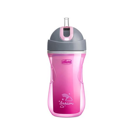 CHICCO Sport termo s brčkem 266 ml růžový 14m+