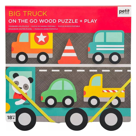 Petit Collage Robustní dřevěné puzzle Big Truck Petitcollage