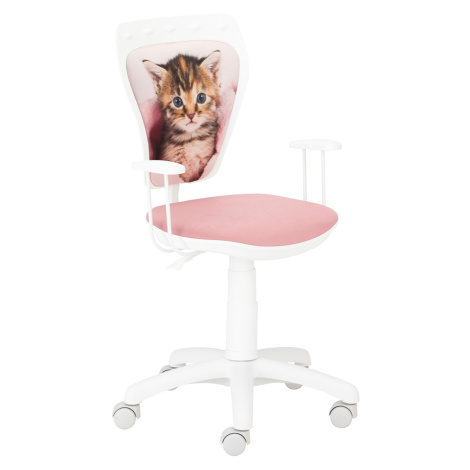 Židle Ministyle bílá - kočka zabalená v dece Nowy Styl