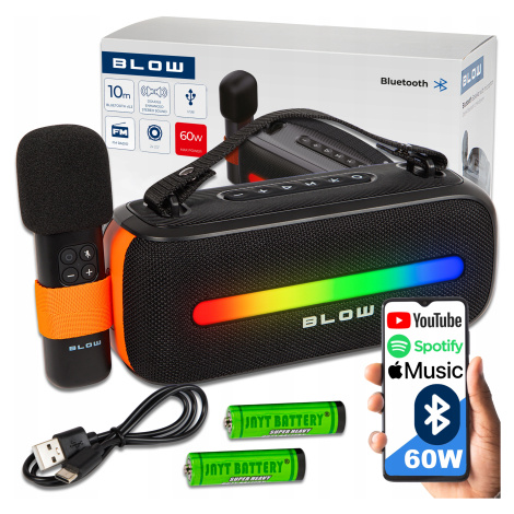 Bluetooth Reproduktor Přenosné Fm Rádio Usb Bezdrátové Karaoke Rgb Mikrofon