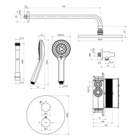 OMNIRES Y termostatický podomítkový sprchový systém chrom /CR/ SYSYT05CR