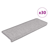 vidaXL Samolepicí rohože na schody Sisal-Look 30 ks 65x21x4 cm Platina