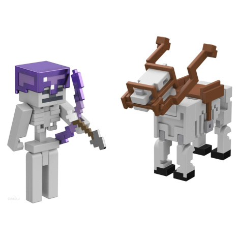 Mattel minecraft  8 cm figurka dvojbalení kostlivec a kůň, hmd60