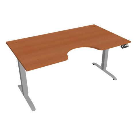 Office Pro psací stůl Hobis Motion MS ERGO 2 Šířka: 160 cm, Barva desky: třešeň, Barva kovu: šed