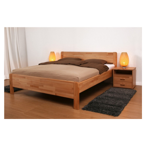Postel BMB Sofi plus - Masivní Buk Rozměr: 90x200 cm, Provedení rohů: Rovné, Moření: 75 - Mahago