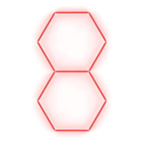 Escape6 Kompletní LED hexagonové svítidlo červené, rozměr 2 elementy 97 × 168 cm