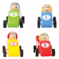 Bigjigs Toys Barevné dřevěné závodní auto 1ks