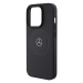 Zadní kryt Mercedes Leather Crossed Line Pattern MagSafe pro Apple iPhone 15 Pro, černá